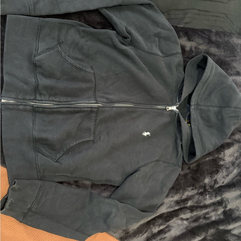 Ralph Lauren Black Zip-Up Fleece Hoodie